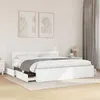 Image de vidaXL Cadre de lit avec tête de lit blanc 200x200cm bois d'ingénierie, meubles de chambre à coucher, lit double, sommier, 3295534