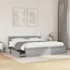 Image de vidaXL Cadre de lit avec tête de lit sonoma gris 200x200 cm, meubles de chambre à coucher, lit double, sommier, lit, cadre 3295539