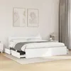 Image de vidaXL Cadre de lit avec tête de lit blanc 180x200cm bois d'ingénierie, meubles de chambre à coucher, lit double, sommier, 3295541