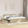 Image de vidaXL Cadre de lit avec tête de lit chêne sonoma 180x200 cm, meubles de chambre à coucher, lit double, sommier, lit, cadre 3295543