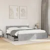 Image de vidaXL Cadre de lit avec tête de lit gris béton 180x200 cm, meubles de chambre à coucher, lit double, sommier, lit, cadre de 3295544
