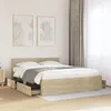Image de Cadre de lit tête de lit sans matelas chêne sonoma 160x200 cm