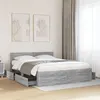 Image de vidaXL Cadre de lit avec tête de lit sonoma gris 160x200 cm, meubles de chambre à coucher, lit double, sommier, lit, cadre 3295553