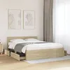 Image de vidaXL Cadre de lit avec tête de lit chêne sonoma 150x200 cm, meubles de chambre à coucher, lit double, sommier, lit, cadre 3295557