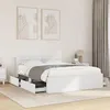 Image de vidaXL Cadre de lit avec tête de lit blanc 120x200cm bois d'ingénierie, meubles de chambre à coucher, lit double, sommier, 3295569