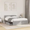 Image de vidaXL Cadre de lit avec tête de lit sonoma gris 120x200 cm, meubles de chambre à coucher, lit double, sommier, lit, cadre 3295574