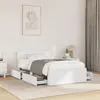 Image de vidaXL Cadre de lit et tête de lit blanc 100x200 cm bois d'ingénierie, meuble de chambre à coucher, lit simple, sommier, 3295576