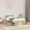 Image de vidaXL Cadre de lit avec tête de lit chêne sonoma 90x200 cm, meuble de chambre à coucher, lit simple, sommier, lit, cadre de 3295585