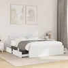 Image de vidaXL Cadre de lit avec tête de lit blanc 140x190cm bois d'ingénierie, meubles de chambre à coucher, lit double, sommier, 3295590