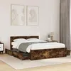 Image de vidaXL Cadre de lit avec tête de lit chêne fumé 120x190 cm, meubles de chambre à coucher, lit double, sommier, lit, cadre de 3295608