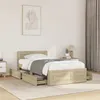 Image de Cadre de lit et tête de lit sans matelas chêne sonoma 90x190 cm