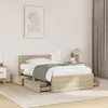 Image de vidaXL Cadre de lit avec tête de lit chêne sonoma 75x190 cm, meuble de chambre à coucher, lit simple, sommier, lit, cadre de 3295620