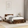 Image de vidaXL Bedframe met hoofdbord bewerkt hout gerookt eiken 75x190 cm3295622