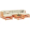 Image de vidaXL Salon de jardin 7 pcs avec coussins cire marron bois pin massif, ensemble de canapés d'extérieur, ensemble de canapés 3295823