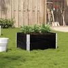 Image de Jardinière noir 80x60 cm bois massif de pin