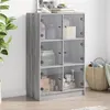 Image de Buffet haut avec portes gris sonoma 68x37x109cm bois ingénierie