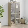 Image de vidaXL Buffet haut avec portes chêne sonoma bois d'ingénierie, armoire latérale, armoire de rangement haute, vitrine haute, 3295859