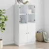 Image de vidaXL Buffet haut avec portes blanc 68x37x142 cm bois d'ingénierie, armoire latérale, armoire de rangement haute, vitrine 3295864