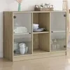 Image de vidaXL Buffet chêne sonoma 102x37x75,5 cm bois d'ingénierie, armoire de rangement, armoire latérale, buffet de salle à 3295873