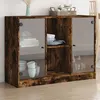 Image de vidaXL Buffet chêne fumé 102x37x75,5 cm bois d'ingénierie, armoire de rangement, armoire latérale, buffet de salle à manger, 3295875