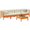Image de Salon de jardin modulable VIDAXL marron bois massif 5 pieces 63 x 63 x 62 cm