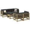 Image de Salon de jardin modulable vidaxl bois massif 6 pieces 70 x 63.5 cm