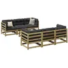 Image de Salon de jardin modulable Vidaxl bois massif bois 7 pieces 70.0 x 70 x 67