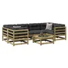 Image de Salon de jardin modulable vidaxl bois massif 7 pieces 70 x 70 x 67 cm 2 personnes