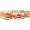 Image de vidaXL Salon de jardin 7 pcs avec coussins cire marron bois pin massif 3299313