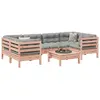 Image de Salon de jardin modulable vidaxl 7 pieces 7 personnes bois massif x 63.5 cm