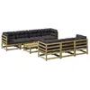 Image de Salon de jardin modulable vidaxl bois massif 8 pieces 70 x 70 x 67 cm 2 personnes