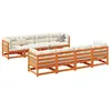 Image de Salon de jardin modulable vidaxl 9 pieces bois massif 9 personnes 70 x 70 x 63.5 cm