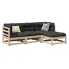 Image de Salon de jardin modulable vidaxl bois bois massif 4 pieces 70 x 70 x 67