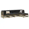 Image de Salon de jardin modulable Vidaxl bois massif bois 5 pieces x 70 x 67