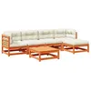 Image de Salon de jardin modulable vidaxl bois massif 6 pieces 2 personnes 70 x 70 x 67 cm