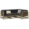 Image de Salon de jardin modulable Vidaxl bois massif bois 4 pieces x 70 x 67