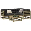 Image de Salon de jardin modulable vidaxl bois massif 5 pieces 70 x 70 x 67 cm 2 personnes