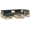 Image de Salon de jardin modulable vidaxl bois massif 7 pieces 70 x 70 x 67 cm 2 personnes