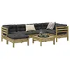 Image de Salon de jardin modulable vidaxl bois massif 8 personnes 7 pieces