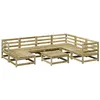 Image de Salon de jardin modulable Vidaxl bois massif bois 8 pieces x 70 x 67 8 personnes