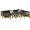 Image de Salon de jardin modulable Vidaxl bois massif gris 8 pieces x 63 x 62.5 7 personnes