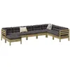 Image de Salon de jardin modulable Vidaxl bois massif gris 8 pieces x 63 x 62.5 8 personnes