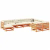 Image de vidaXL Salon de jardin 10pcs avec coussins cire marron bois pin massif, ensemble de canapés d'extérieur, ensemble de canapés 3299641