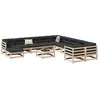Image de Salon de jardin modulable VIDAXL Bois massif marron 12 pieces 12 personnes