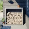 Image de Portant de bois de chauffage 100x40x100 cm acier inoxydable