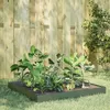 Image de vidaXL Lit surélevé de jardin vert olive 100x100x18,5 cm acier 851013