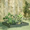 Image de vidaXL Lit surélevé de jardin vert olive 100x100x26 cm acier 851020