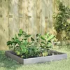 Image de vidaXL Lit surélevé de jardin 100x100x26 cm acier inoxydable 851022