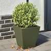 Image de vidaXL Jardinières 2 pcs vert olive 30x30x30 cm acier, jardinière d'extérieur, boîte à fleurs, boîte de jardin, jardinière 851045