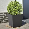 Image de vidaXL Jardinières 2 pcs noir 40x40x40 cm acier, jardinière d'extérieur, boîte à fleurs, boîte de jardin, jardinière de 851053